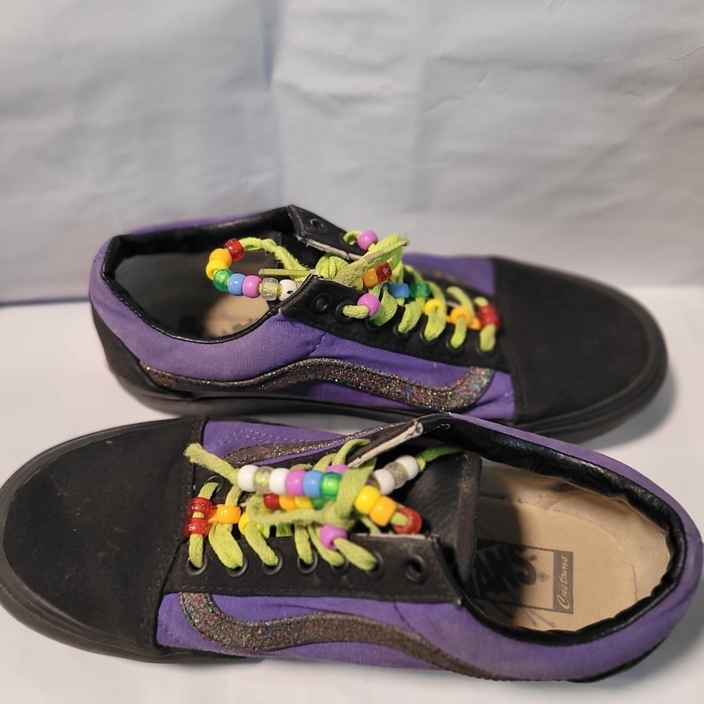 Vans Unisex Purple and Black Sneakers Sz 7 Men/9 Women